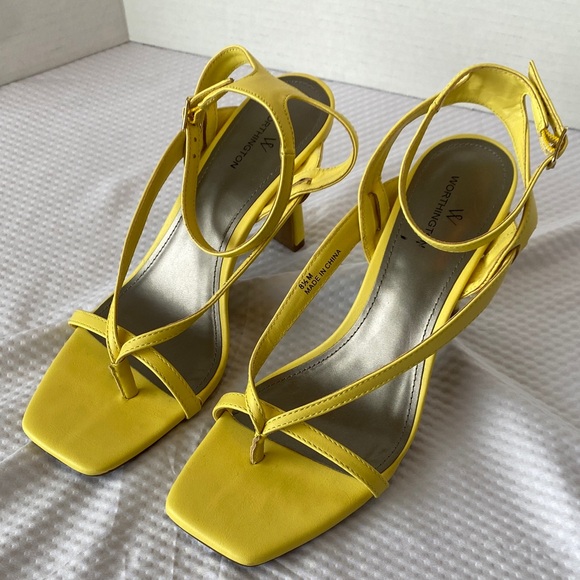 Worthington Yellow Strappy Heels Size 8.5M - Picture 7 of 8